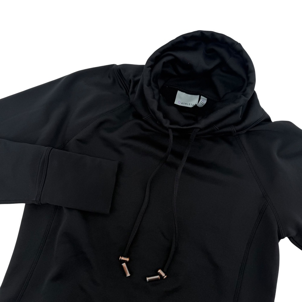 Athleta Altitude Fleece Lined Funnel Neck Womens XS Black Thumbhole‎ Pullover